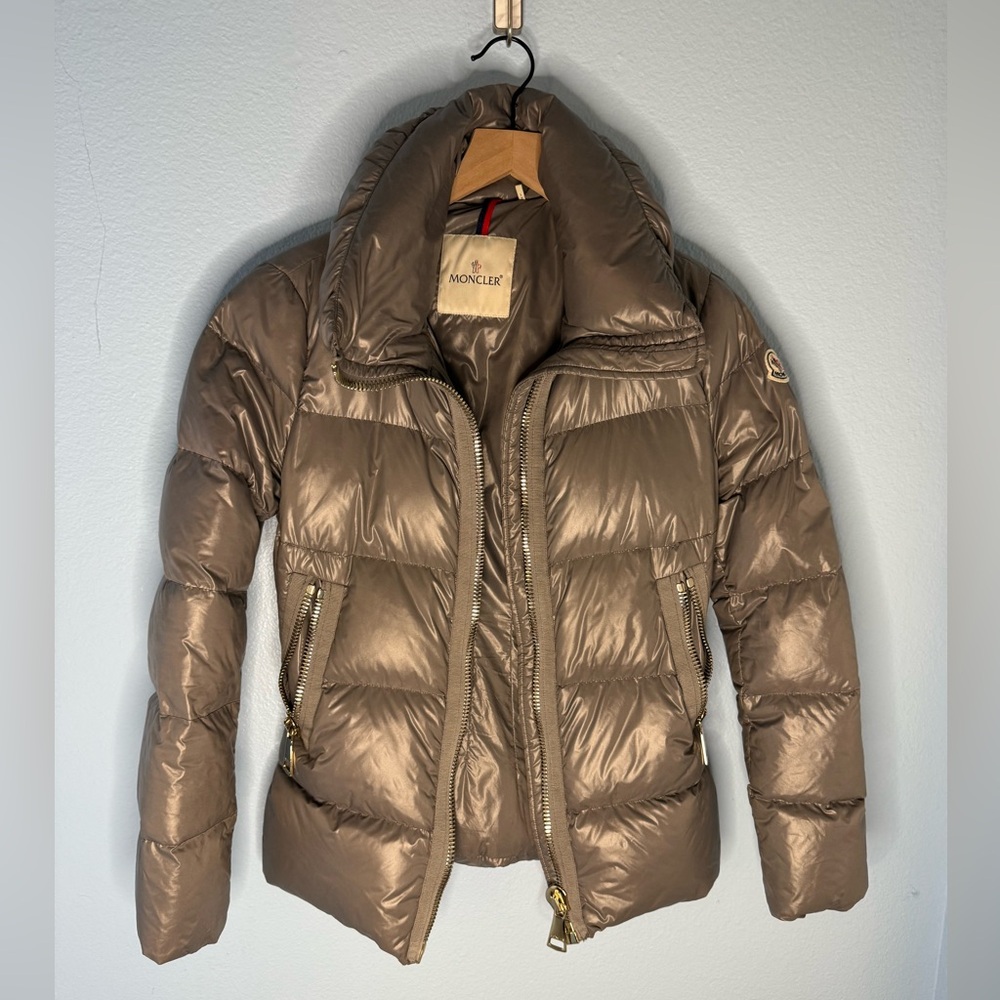 Moncler Silver Gray Jacket Gently Used Size 1